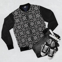 Load image into Gallery viewer, Ajrak Bomber Jacket - Black