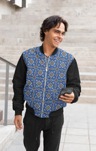 Load image into Gallery viewer, Ajrak Bomber Jacket - Blue