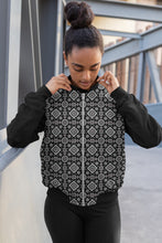Load image into Gallery viewer, Ajrak Bomber Jacket - Black