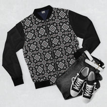 Load image into Gallery viewer, Ajrak Bomber Jacket - Black
