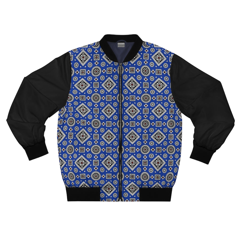 Ajrak Bomber Jacket - Blue