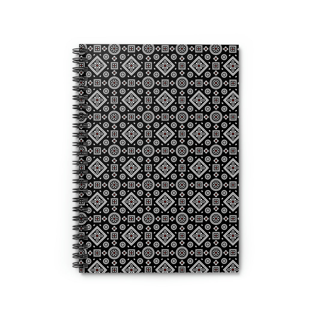 Black Ajrak Spiral Notebook