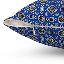 Load image into Gallery viewer, Ajrak Square Pillow - Blue
