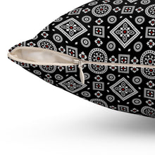 Load image into Gallery viewer, Ajrak Square Pillow - Black
